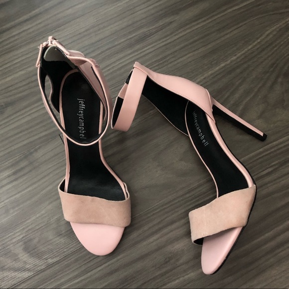 Jeffrey Campbell Pink Leather Heeled Sandals - Picture 1 of 6